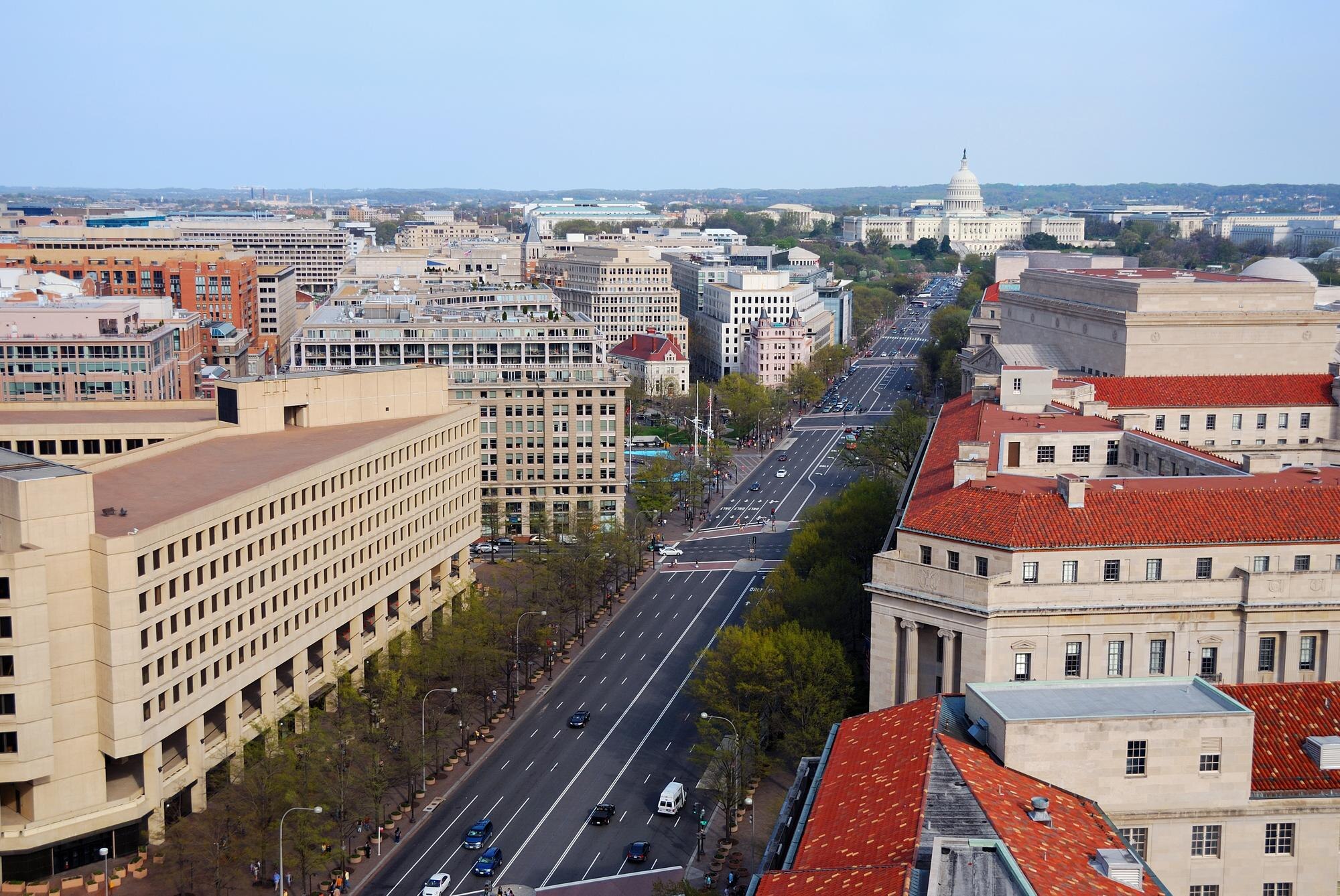Pennsylvania Ave overlooking the Capital in Washington DC